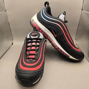Nike Mens Air Max 97 CJ0768-001 Black Ember Glow Red Shoes Sneakers Size 9.